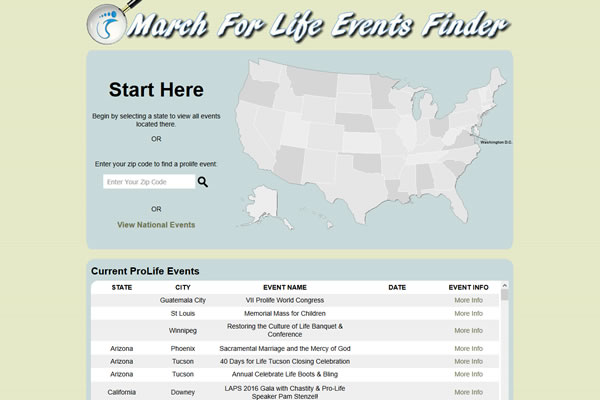 March For Life Events Finder